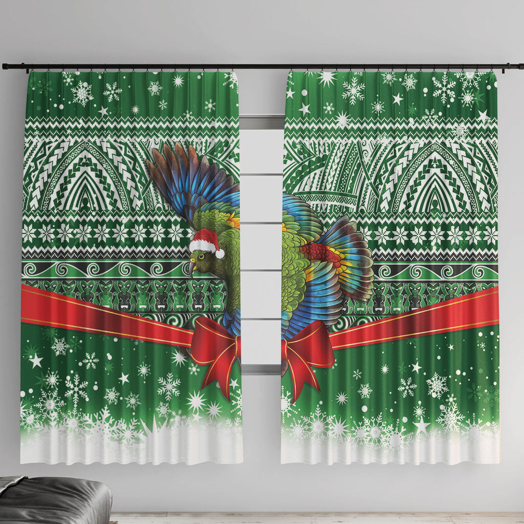 New Zealand Kea Bird Christmas Window Curtain Maori Inspired Knitted Patterns