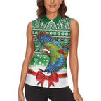 New Zealand Kea Bird Christmas Women Sleeveless Polo Shirt Maori Inspired Knitted Patterns