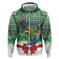 New Zealand Kea Bird Christmas Zip Hoodie Maori Inspired Knitted Patterns