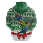 New Zealand Kea Bird Christmas Zip Hoodie Maori Inspired Knitted Patterns