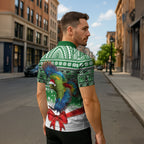 New Zealand Kea Bird Christmas Zipper Polo Shirt Maori Inspired Knitted Patterns