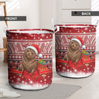 New Zealand Kekeno Seal Christmas Laundry Basket Maori Inspired Knitted Patterns