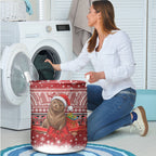 New Zealand Kekeno Seal Christmas Laundry Basket Maori Inspired Knitted Patterns