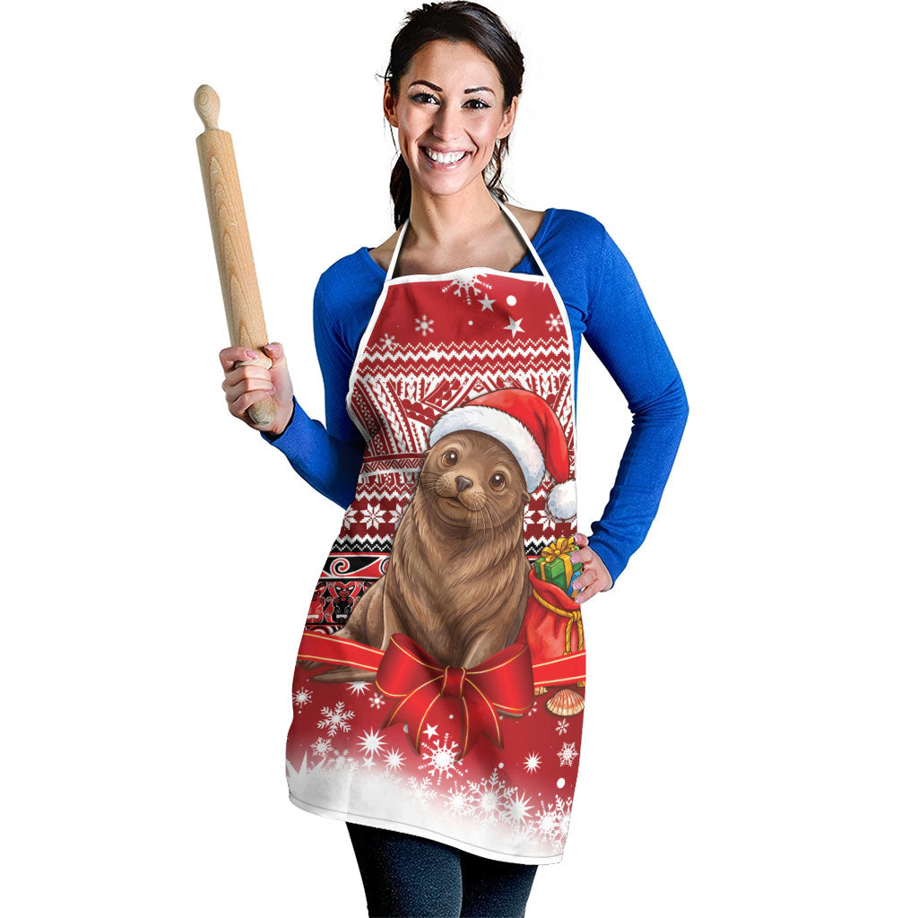 New Zealand Kekeno Seal Christmas Apron Maori Inspired Knitted Patterns