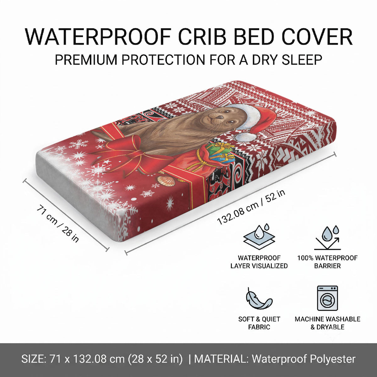 New Zealand Kekeno Seal Christmas Baby Bed Cover Maori Inspired Knitted Patterns