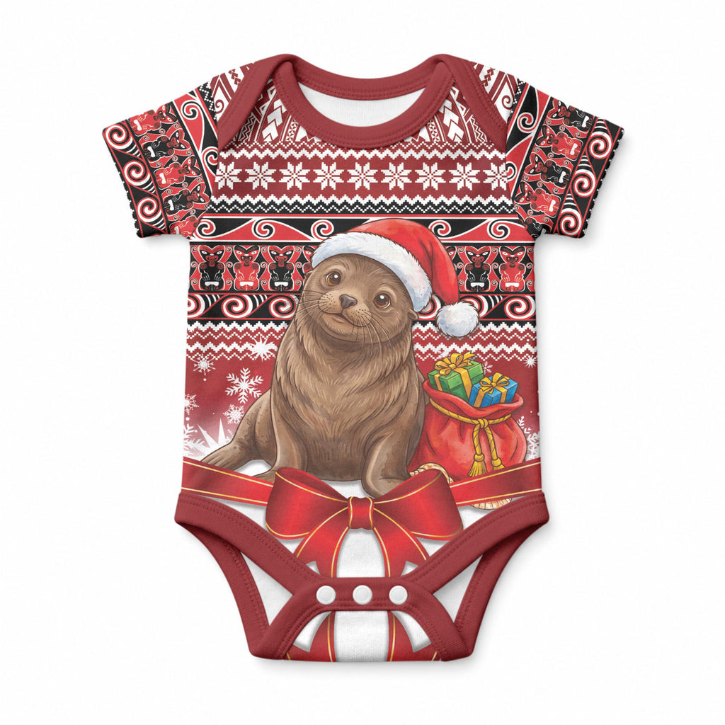 New Zealand Kekeno Seal Christmas Baby Onesie Maori Inspired Knitted Patterns