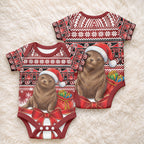 New Zealand Kekeno Seal Christmas Baby Onesie Maori Inspired Knitted Patterns