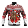 New Zealand Kekeno Seal Christmas Baseball Jacket Maori Inspired Knitted Patterns