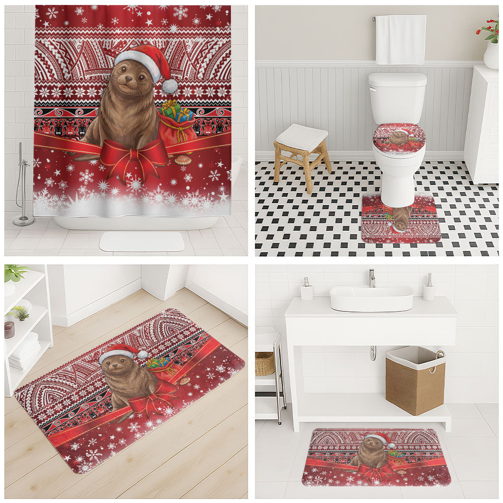 New Zealand Kekeno Seal Christmas Bathroom Set Maori Inspired Knitted Patterns
