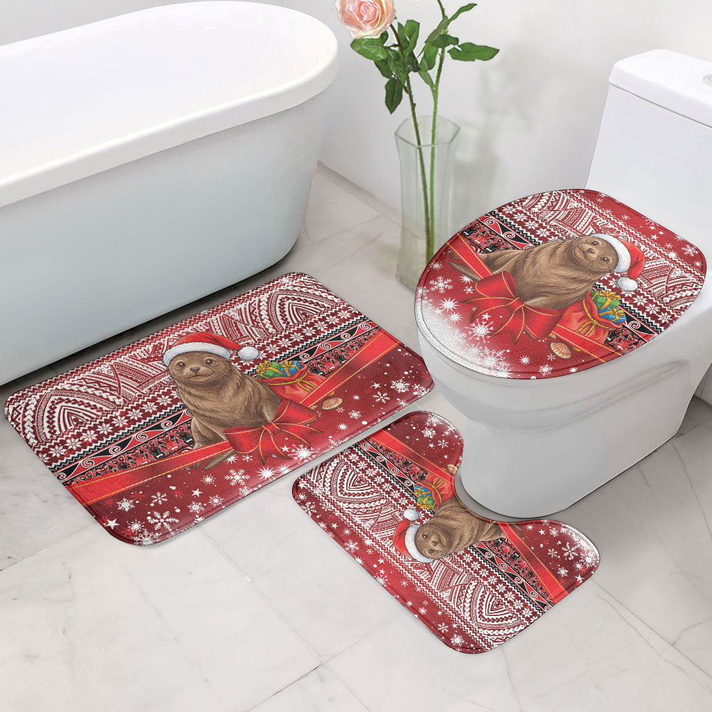 New Zealand Kekeno Seal Christmas Bathroom Set Maori Inspired Knitted Patterns