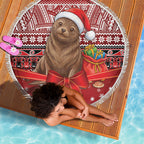 New Zealand Kekeno Seal Christmas Beach Blanket Maori Inspired Knitted Patterns