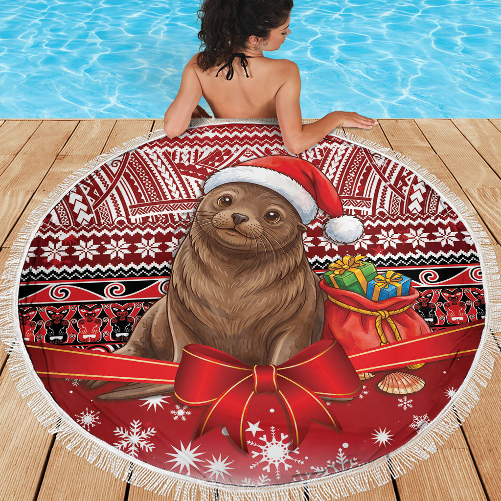 New Zealand Kekeno Seal Christmas Beach Blanket Maori Inspired Knitted Patterns