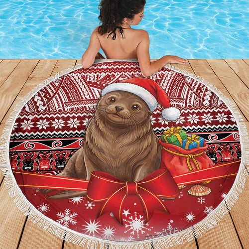 New Zealand Kekeno Seal Christmas Beach Blanket Maori Inspired Knitted Patterns