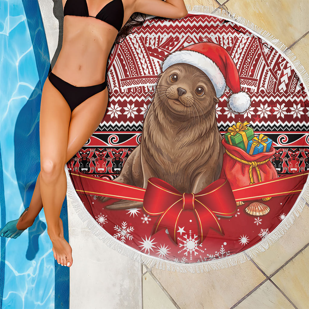 New Zealand Kekeno Seal Christmas Beach Blanket Maori Inspired Knitted Patterns