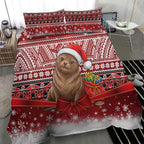 New Zealand Kekeno Seal Christmas Bedding Set Maori Inspired Knitted Patterns