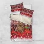 New Zealand Kekeno Seal Christmas Bedding Set Maori Inspired Knitted Patterns