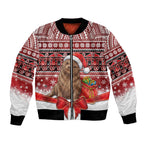 New Zealand Kekeno Seal Christmas Bomber Jacket Maori Inspired Knitted Patterns