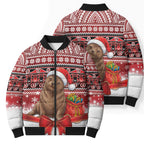 New Zealand Kekeno Seal Christmas Bomber Puffer Jacket Maori Inspired Knitted Patterns
