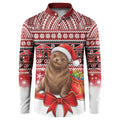 New Zealand Kekeno Seal Christmas Button Sweatshirt Maori Inspired Knitted Patterns