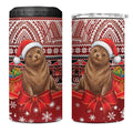 New Zealand Kekeno Seal Christmas 4 in 1 Can Cooler Tumbler Maori Inspired Knitted Patterns
