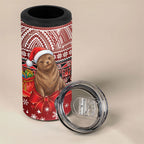 New Zealand Kekeno Seal Christmas 4 in 1 Can Cooler Tumbler Maori Inspired Knitted Patterns