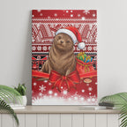 New Zealand Kekeno Seal Christmas Canvas Wall Art Maori Inspired Knitted Patterns