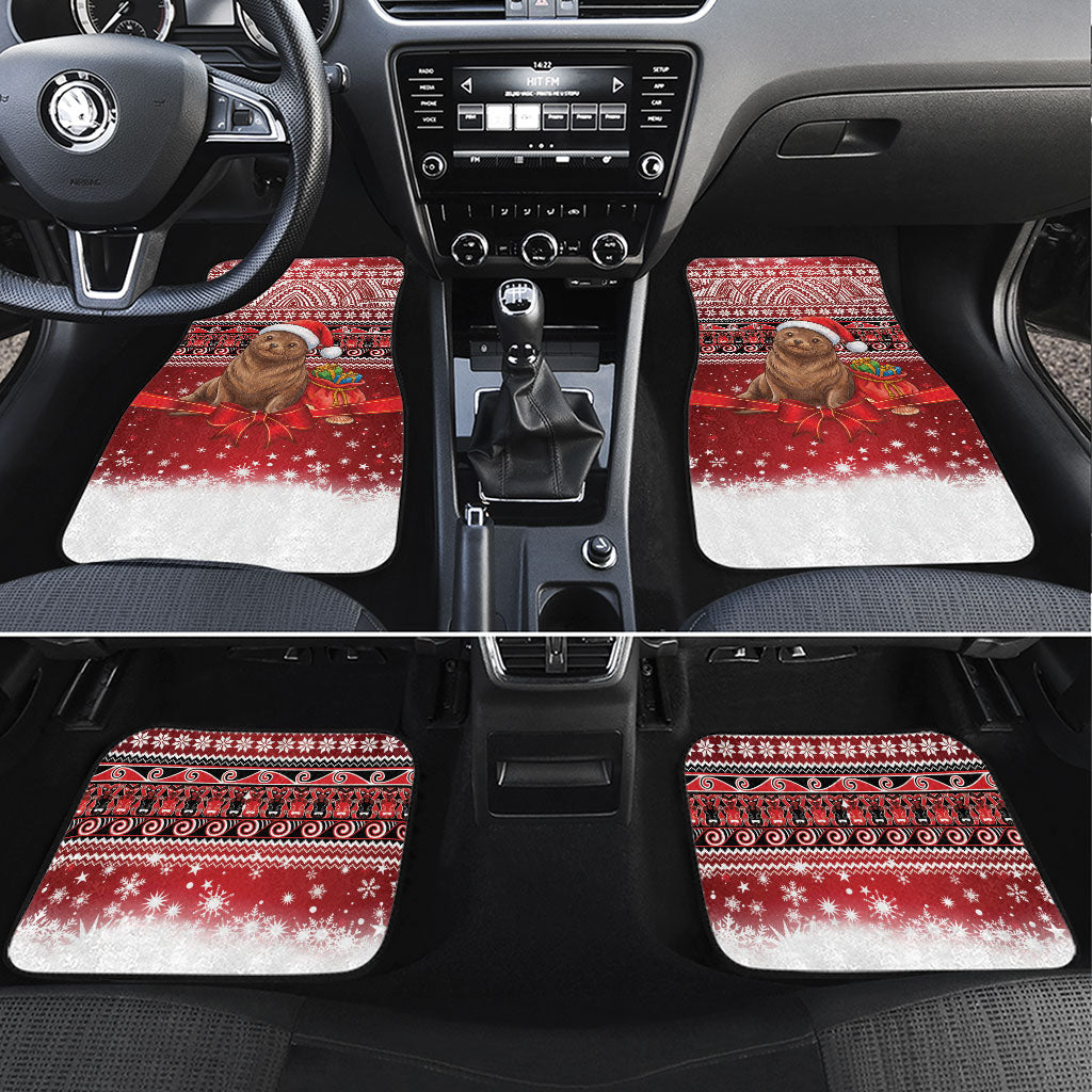 New Zealand Kekeno Seal Christmas Car Mats Maori Inspired Knitted Patterns