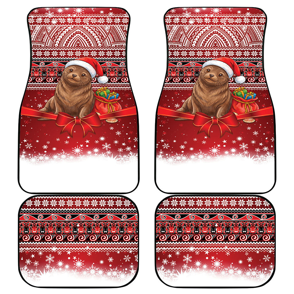 New Zealand Kekeno Seal Christmas Car Mats Maori Inspired Knitted Patterns