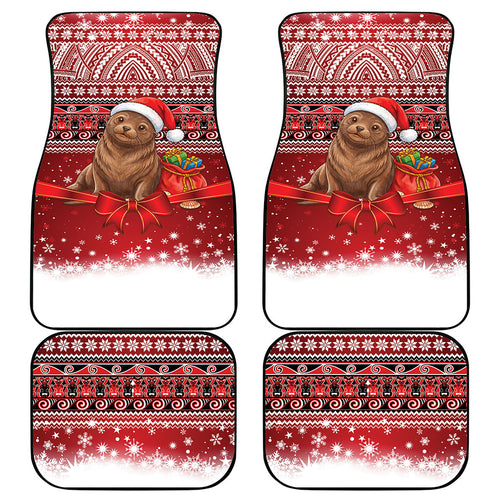 New Zealand Kekeno Seal Christmas Car Mats Maori Inspired Knitted Patterns