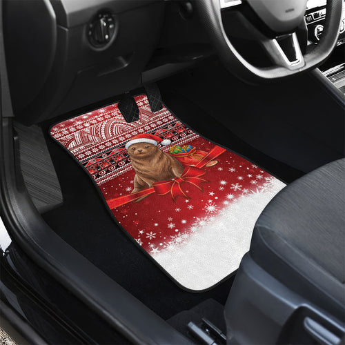 New Zealand Kekeno Seal Christmas Car Mats Maori Inspired Knitted Patterns