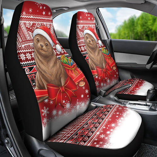 New Zealand Kekeno Seal Christmas Car Seat Cover Maori Inspired Knitted Patterns