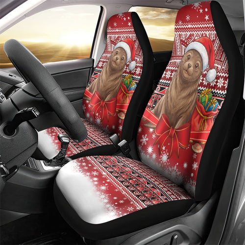 New Zealand Kekeno Seal Christmas Car Seat Cover Maori Inspired Knitted Patterns