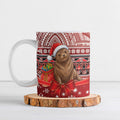 New Zealand Kekeno Seal Christmas Ceramic Mug Maori Inspired Knitted Patterns