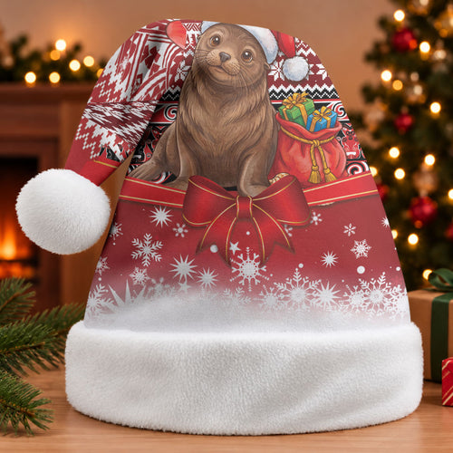 New Zealand Kekeno Seal Christmas Santa Hat Maori Inspired Knitted Patterns