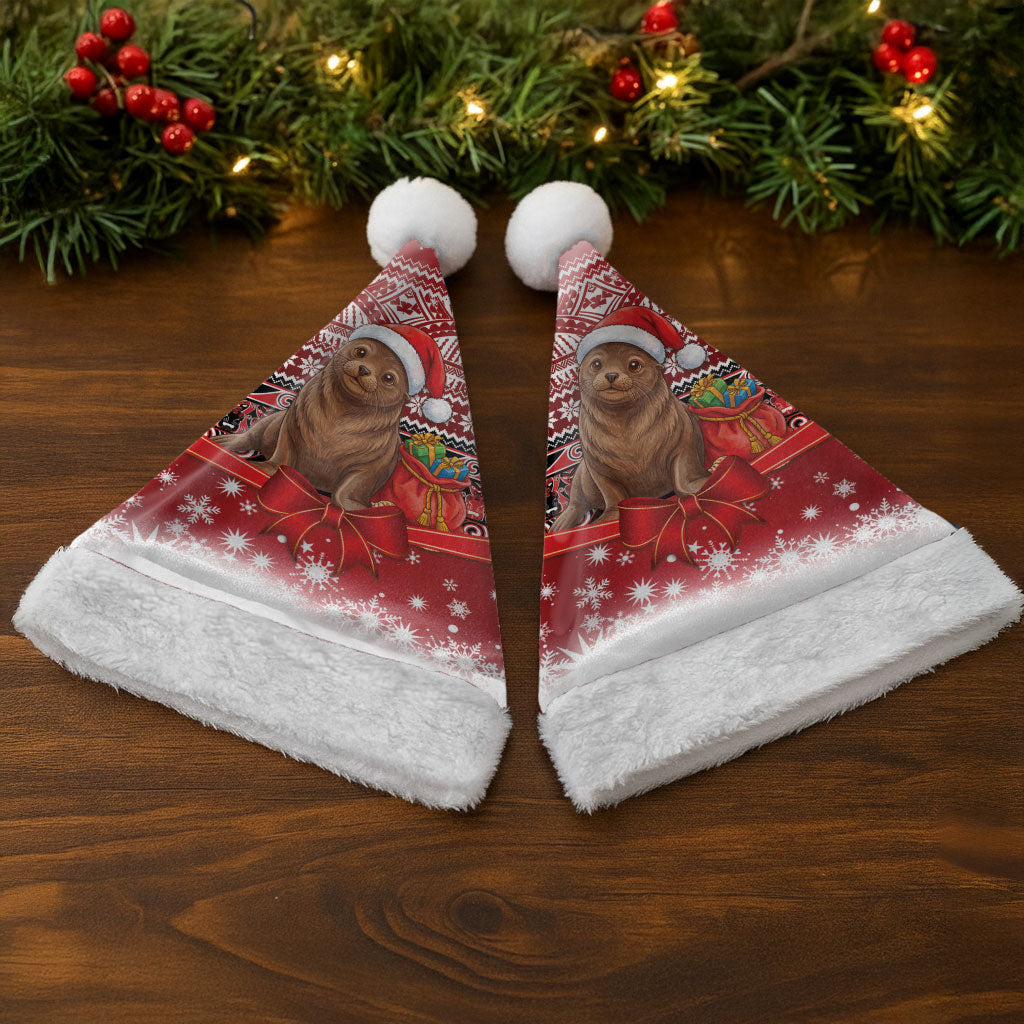 New Zealand Kekeno Seal Christmas Santa Hat Maori Inspired Knitted Patterns