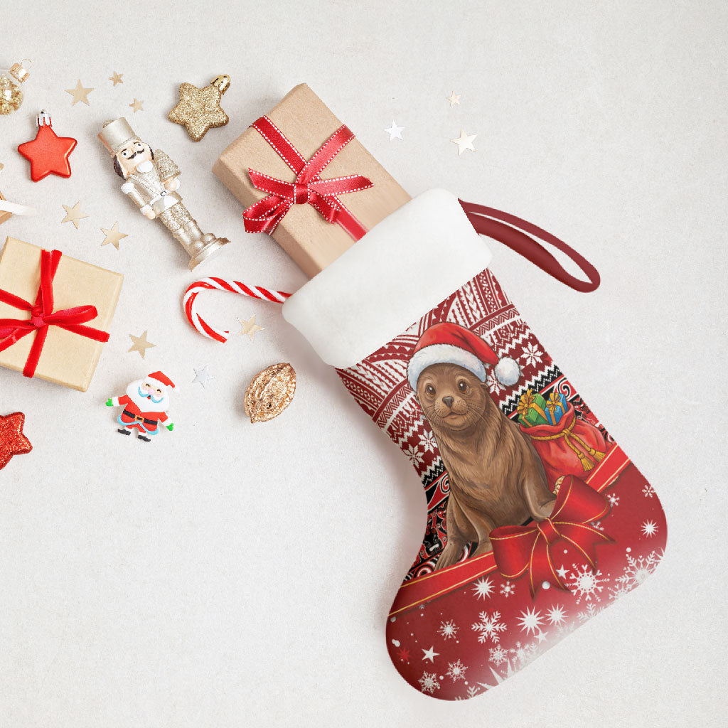 New Zealand Kekeno Seal Christmas Stocking Maori Inspired Knitted Patterns
