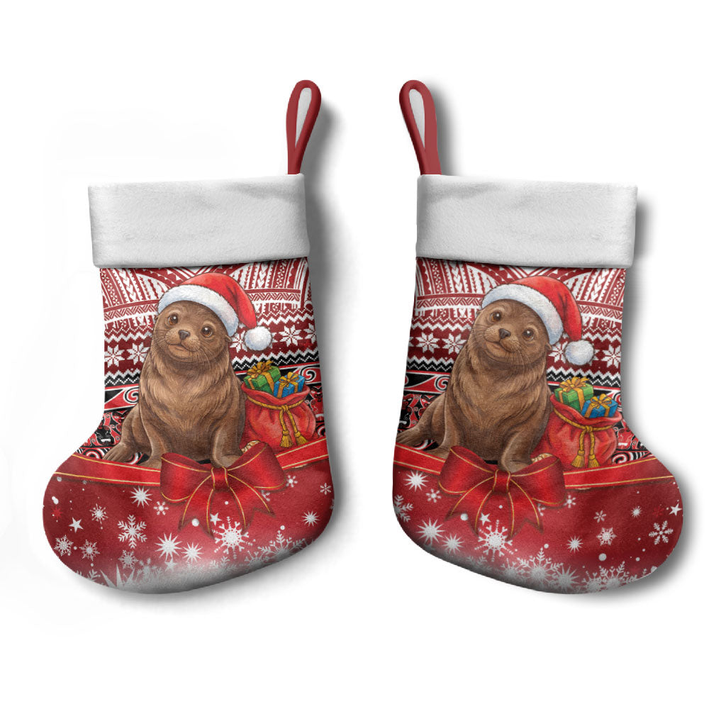 New Zealand Kekeno Seal Christmas Stocking Maori Inspired Knitted Patterns