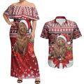 New Zealand Kekeno Seal Christmas Couples Matching Off Shoulder Maxi Dress and Hawaiian Shirt Maori Inspired Knitted Patterns