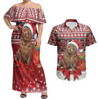 New Zealand Kekeno Seal Christmas Couples Matching Off Shoulder Maxi Dress and Hawaiian Shirt Maori Inspired Knitted Patterns