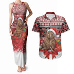 New Zealand Kekeno Seal Christmas Couples Matching Tank Maxi Dress and Hawaiian Shirt Maori Inspired Knitted Patterns