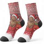 New Zealand Kekeno Seal Christmas Crew Socks Maori Inspired Knitted Patterns