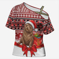 New Zealand Kekeno Seal Christmas Cross Shoulder Shirt Maori Inspired Knitted Patterns