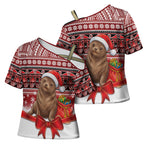New Zealand Kekeno Seal Christmas Cross Shoulder Shirt Maori Inspired Knitted Patterns