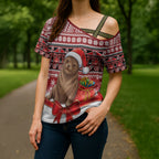 New Zealand Kekeno Seal Christmas Cross Shoulder Shirt Maori Inspired Knitted Patterns