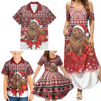 New Zealand Kekeno Seal Christmas Family Matching Summer Maxi Dress and Hawaiian Shirt Maori Inspired Knitted Patterns