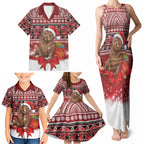 New Zealand Kekeno Seal Christmas Family Matching Tank Maxi Dress and Hawaiian Shirt Maori Inspired Knitted Patterns