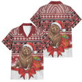 New Zealand Kekeno Seal Christmas Family Matching Tank Maxi Dress and Hawaiian Shirt Maori Inspired Knitted Patterns