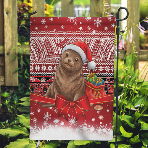 New Zealand Kekeno Seal Christmas Garden Flag Maori Inspired Knitted Patterns