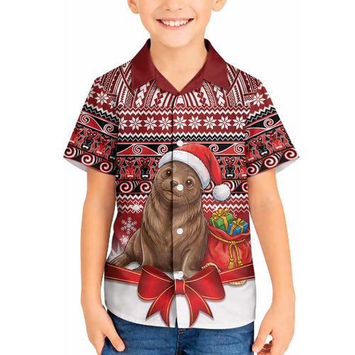 New Zealand Kekeno Seal Christmas Hawaiian Shirt Maori Inspired Knitted Patterns