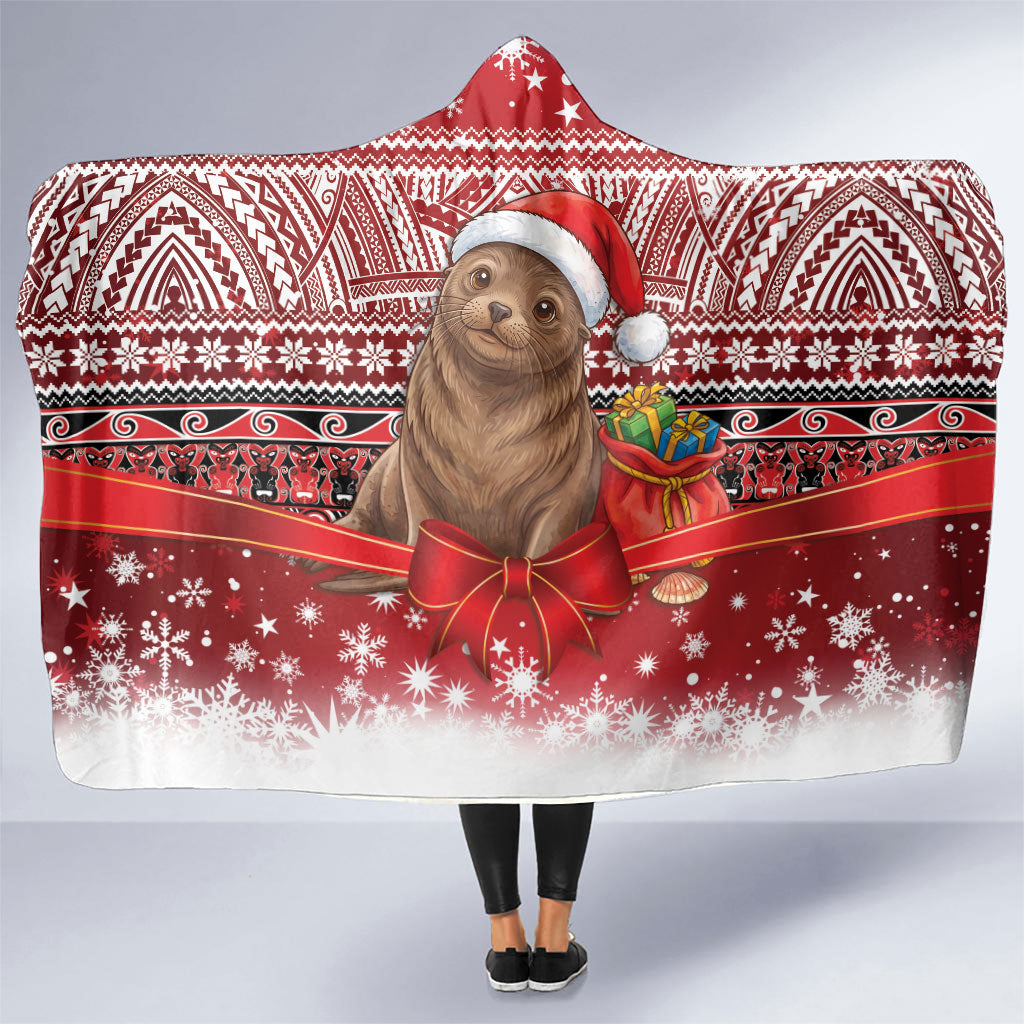 New Zealand Kekeno Seal Christmas Hooded Blanket Maori Inspired Knitted Patterns